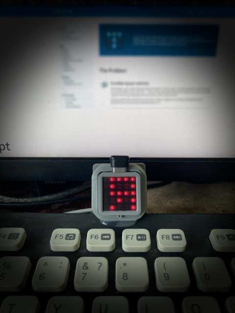 LED matrix showing Cyrillic layout pattern
